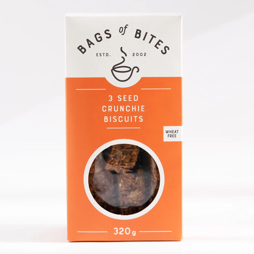 Bags of Bites 3 Seed Crunchie Biscuits - Wheat Free